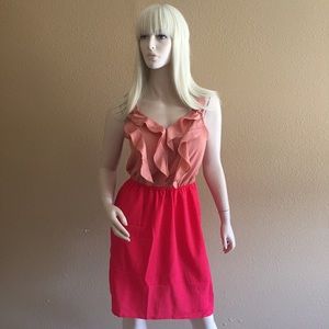 Mossimo Flutter Ruffle Accent Colorblock Sleeveless Dress